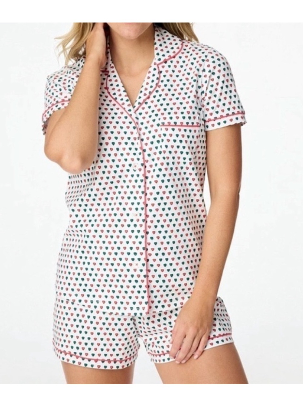 Roller Rabbit White Holiday Hearts Pajama Set